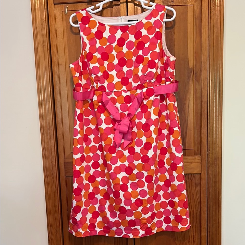 Kim Rogers Pink Red Polka Dot Dress Plus Size 20W EUC Sleeveless Knee‑Length